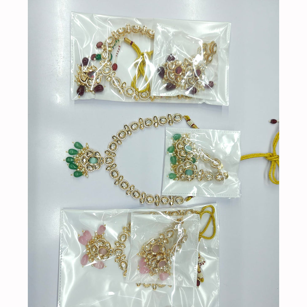 Rajwadi Collection Heritage Polki Kundan Stone Necklace Set