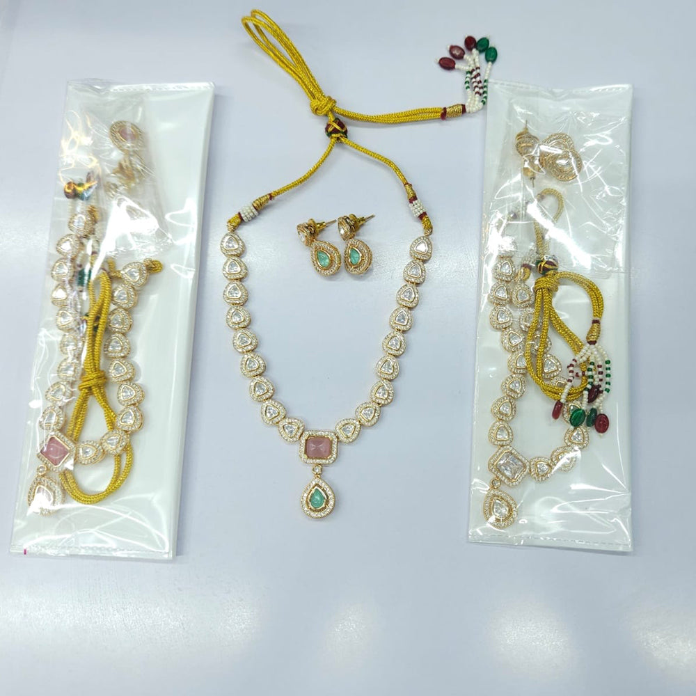 Rajwadi Collection Heritage Polki Kundan Stone Necklace Set