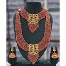 Rajwadi Collection Heritage Pota Stone And Pearl Temple Dual Necklace Set