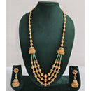 Rajwadi Collection Royal Pota Stone And Pearl Long Necklace Set
