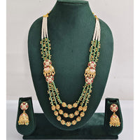 Rajwadi Collection Royal Pota Stone And Pearl Long Necklace Set