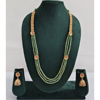 Rajwadi Collection Royal Pota Stone And Pearl Long Necklace Set