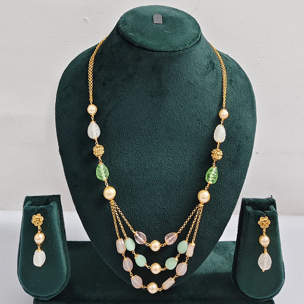 Rajwadi Collection Royal Beads Long Necklace Set