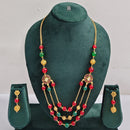 Rajwadi Collection Royal Beads Long Necklace Set