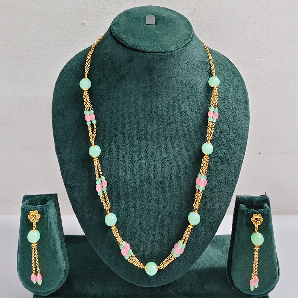 Rajwadi Collection Royal Beads Long Necklace Set