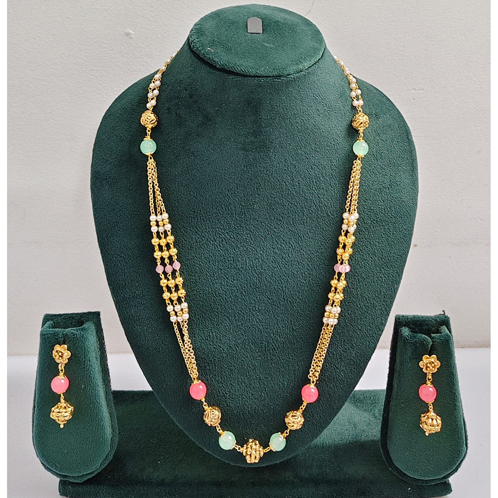 Rajwadi Collection Royal Beads Long Necklace Set