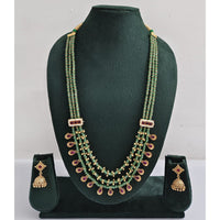 Rajwadi Collection Royal Pota Stone And Pearl Long Necklace Set