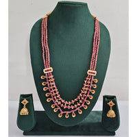 Rajwadi Collection Royal Pota Stone And Pearl Long Necklace Set