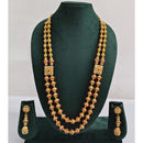 Rajwadi Collection Royal Pota Stone And Pearl Long Necklace Set