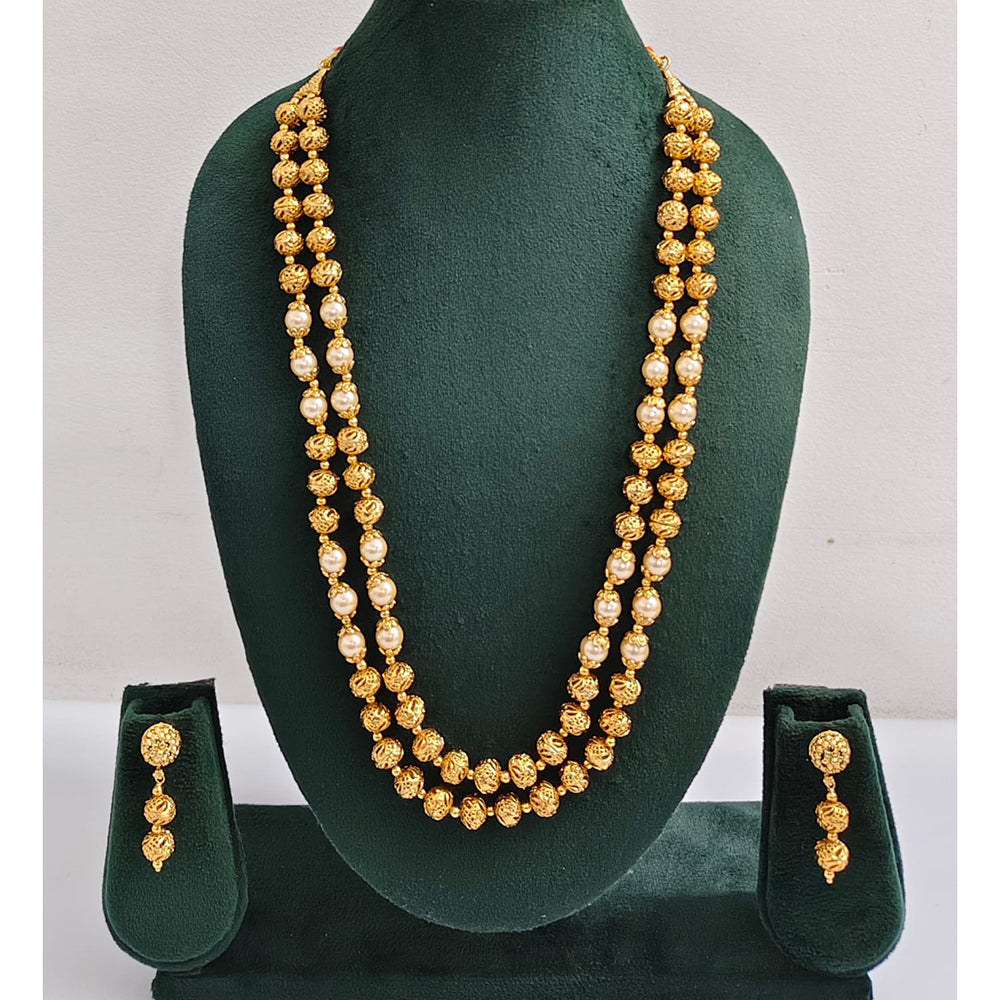 Rajwadi Collection Royal Beads Long Necklace Set