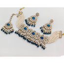 Rajwadi Collection Luxury Kundan Stone Pearl And Beaded Choker Necklace Set
