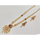 Rajwadi Collection Royal Pota Stone And Pearl Long Necklace Set