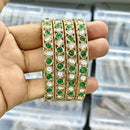 Rajwadi Collection Elegant Polki Kundan Stone Designer Bangles Set