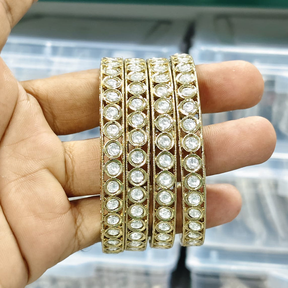 Rajwadi Collection Elegant Polki Kundan Stone Designer Bangles Set