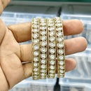 Rajwadi Collection Elegant Polki Kundan Stone Designer Bangles Set