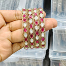 Rajwadi Collection Elegant Polki Kundan Stone Designer Bangles Set