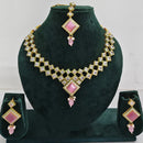 Rajwadi Collection Crystal Stone And Pearl Designer Necklace Set
