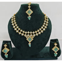 Rajwadi Collection Crystal Stone And Pearl Designer Necklace Set