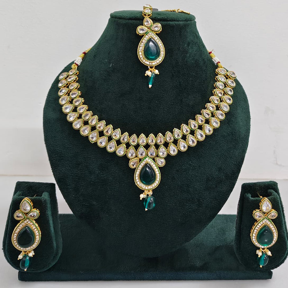 Rajwadi Collection Crystal Stone And Pearl Designer Necklace Set