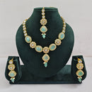 Rajwadi Collection Crystal Stone And Pearl Designer Necklace Set