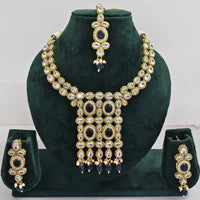 Rajwadi Collection Crystal Stone And Pearl Designer Necklace Set