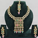 Rajwadi Collection Crystal Stone And Pearl Designer Necklace Set