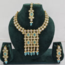 Rajwadi Collection Crystal Stone And Pearl Designer Necklace Set