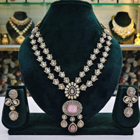 Rajwadi Collection Crystal And Austrian Stone Designer Necklace Set