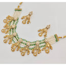 Rajwadi Collection Premium Pota Stone And Pearl Ethnic Necklace Set 