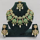 Rajwadi Collection Sparkling Crystal Stone And Pearl Meenakari Necklace Set