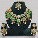 Rajwadi Collection Sparkling Crystal Stone And Pearl Meenakari Necklace Set