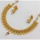 Rajwadi Collection Premium Pota Stone And Pearl Ethnic Necklace Set 