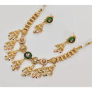 Rajwadi Collection Premium Pota Stone And Pearl Ethnic Necklace Set 