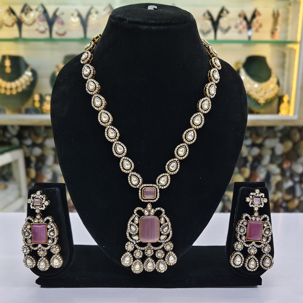 Rajwadi Collection Premium Pota And Austrain Stone Ethnic Necklace Set
