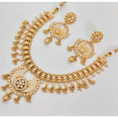 Rajwadi Collection Premium Pota Stone And Pearl Ethnic Necklace Set