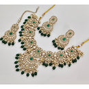 Rajwadi Collection Sparkling Crystal Stone Beads And Pearl Necklace Set