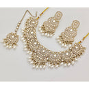 Rajwadi Collection Sparkling Crystal Stone Beads And Pearl Necklace Set