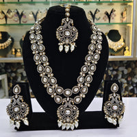 Rajwadi Collection Premium Pota And Austrain Pearl Ethnic Necklace Set 
