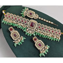 Rajwadi Collection Austrian Stone Pearl And Beads Choker Necklace Set