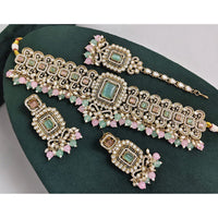 Rajwadi Collection Austrian Stone Pearl And Beads Choker Necklace Set