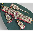 Rajwadi Collection Austrian Stone Pearl And Beads Choker Necklace Set