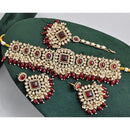 Rajwadi Collection Crystal Stone Pearl And Beads Choker Necklace Set
