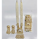 Rajwadi Collection Royal Pota Stone Pearl And Beads Meenakari Long Necklace Set