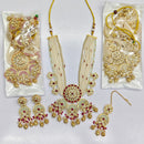 Rajwadi Collection Royal Pota Stone Pearl And Beads Necklace Set