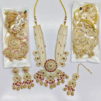 Rajwadi Collection Royal Pota Stone Pearl And Beads Necklace Set