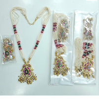 Rajwadi Collection Royal Pota Stone Pearl And Beads Necklace Set