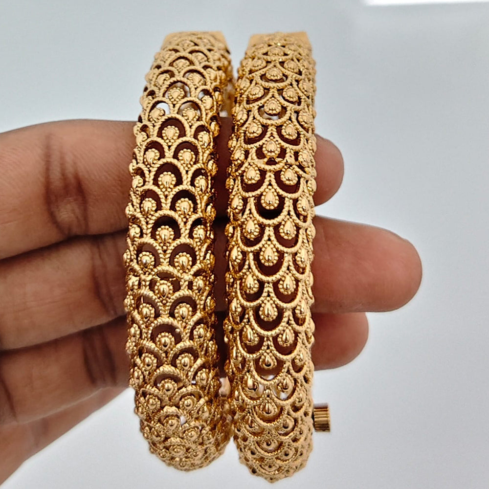 Rajwadi Collection High Gold Plated Traditional Openable Bangles Set