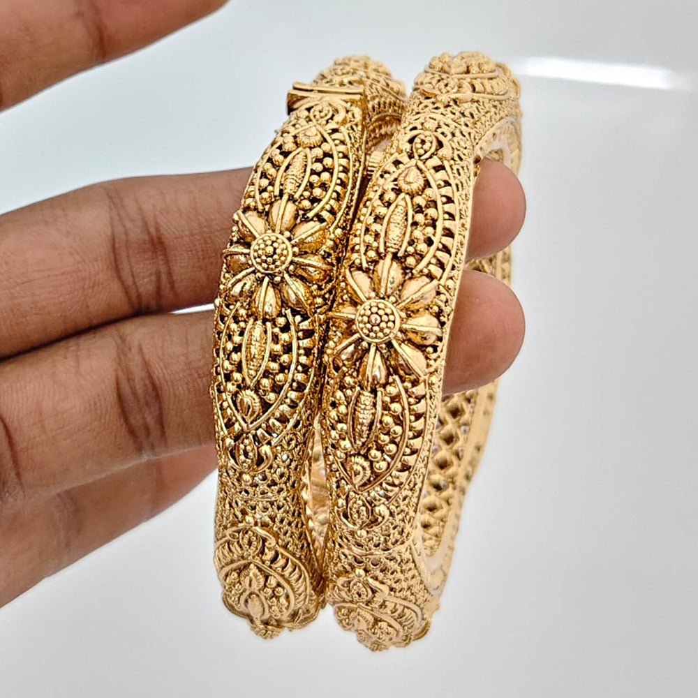 Rajwadi Collection High Gold Plated Traditional Openable Bangles Set
