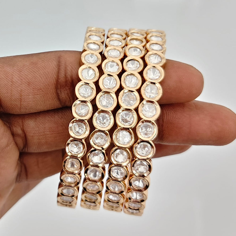 Rajwadi Collection Heritage Polki Kundan Stone Bangles Set