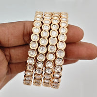 Rajwadi Collection Heritage Polki Kundan Stone Bangles Set